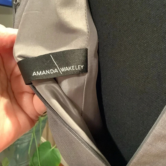 #215 Gorgeous Designer Amanda Wakeley Gray Wool/Silk Dress Size 10 - Picture 7 of 9